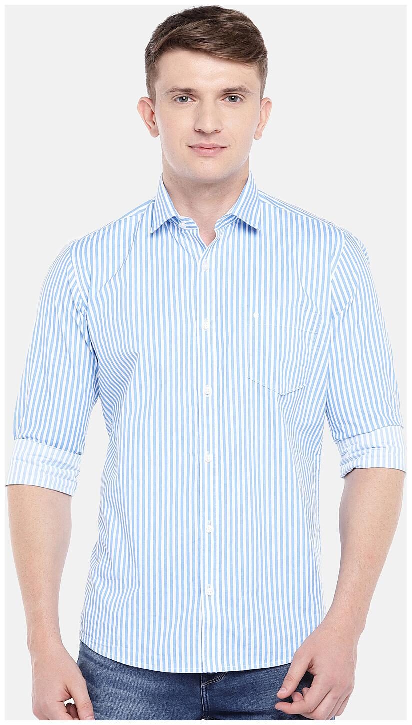 

Easies By Killer Men Blue Vertical Stripes Slim Fit Casual Shirt