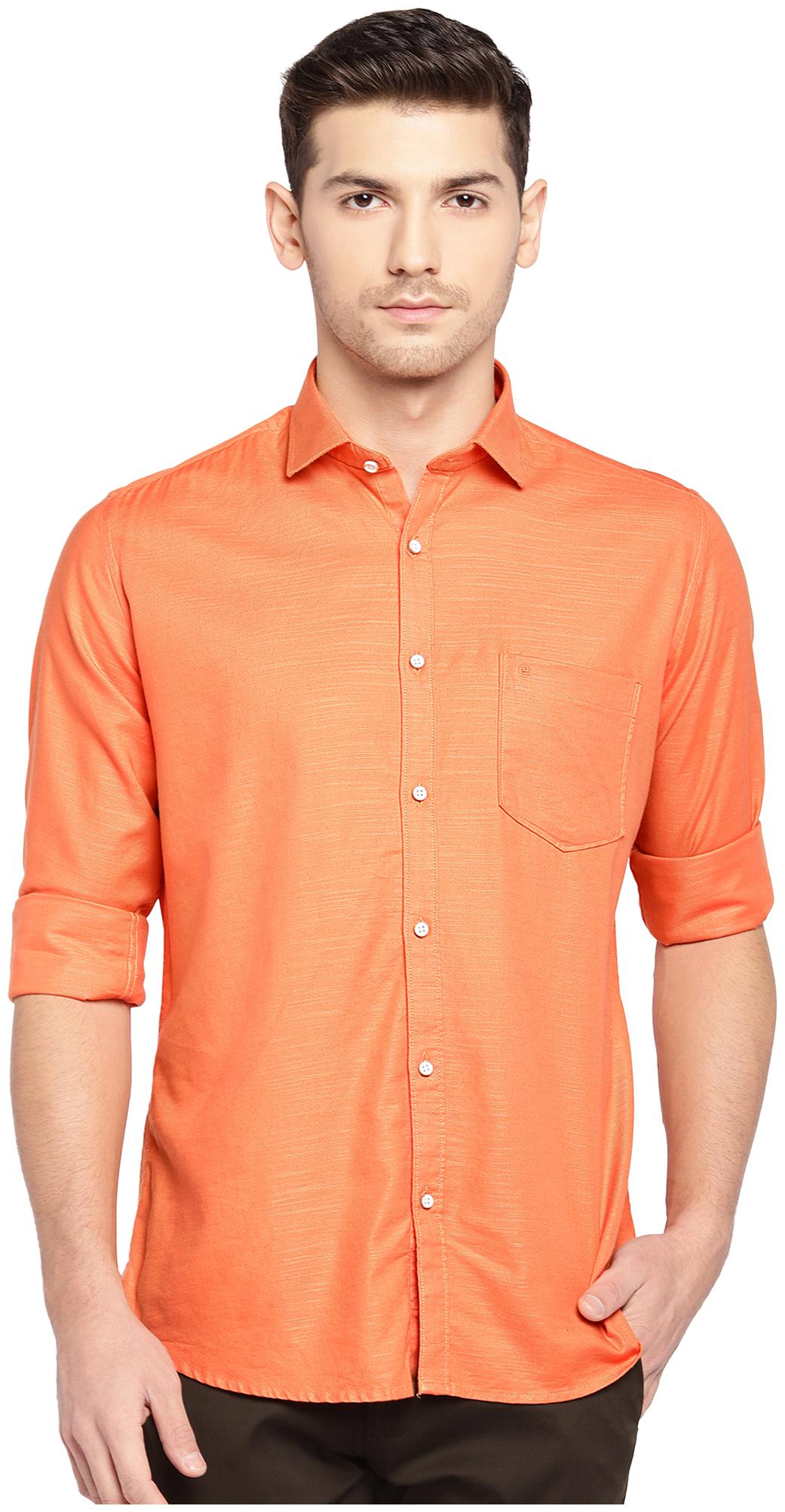 

Easies By Killer Men Orange Solid Slim Fit Casual Shirt
