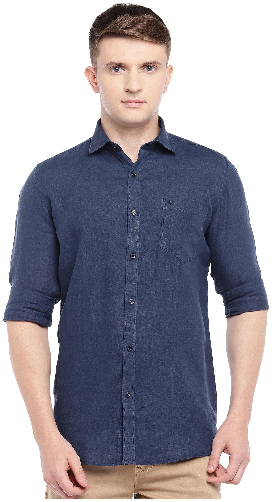 

Easies By Killer Men Blue Solid Slim Fit Casual Shirt