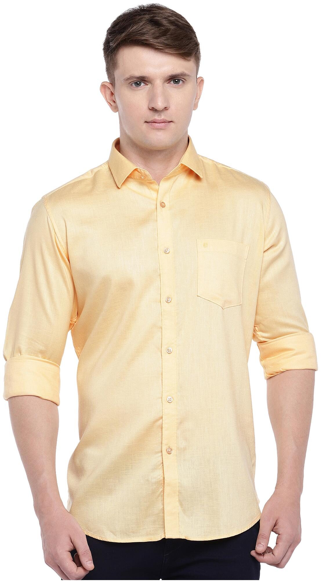 

Easies By Killer Men Yellow Solid Slim Fit Casual Shirt