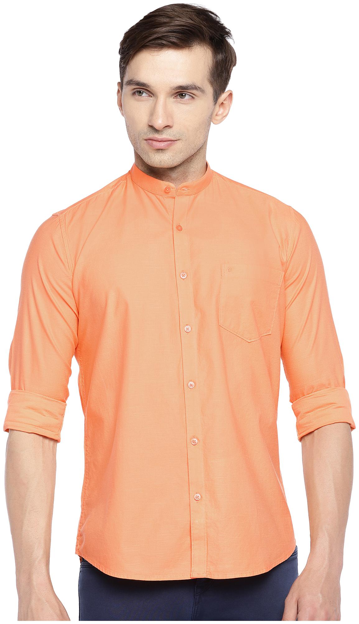 

Easies By Killer Men Orange Solid Slim Fit Casual Shirt