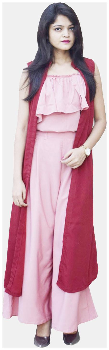 

Rajkumari dress up like a princess Solid Romper - Brown Cream