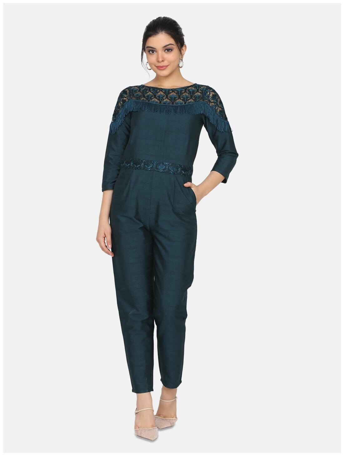 

Eavan Embroidered Jumpsuit - Blue