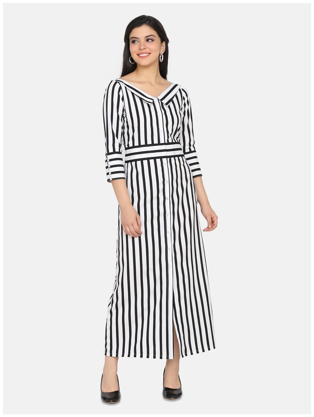 

Eavan White Striped Maxi dress