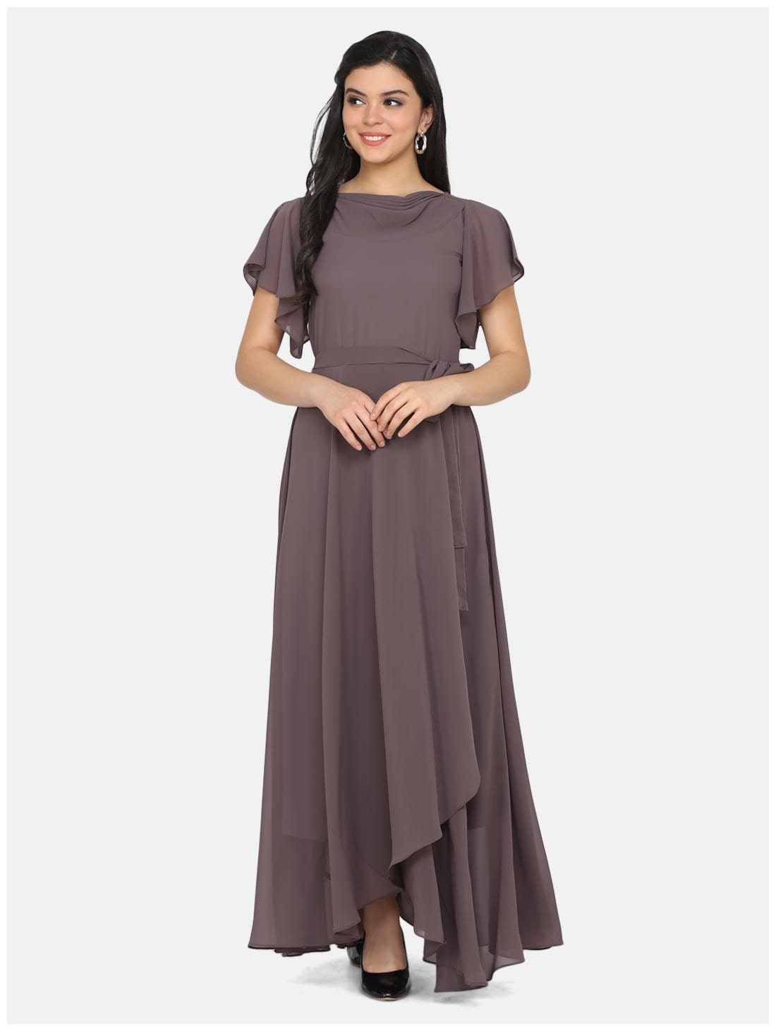 

Eavan Grey Solid Maxi dress