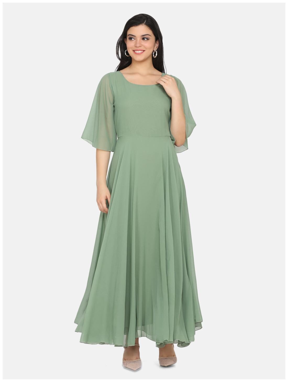 

Eavan Green Solid Maxi dress