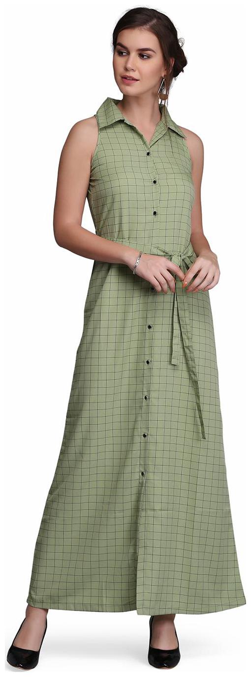 

EAVAN Green Checked Maxi dress