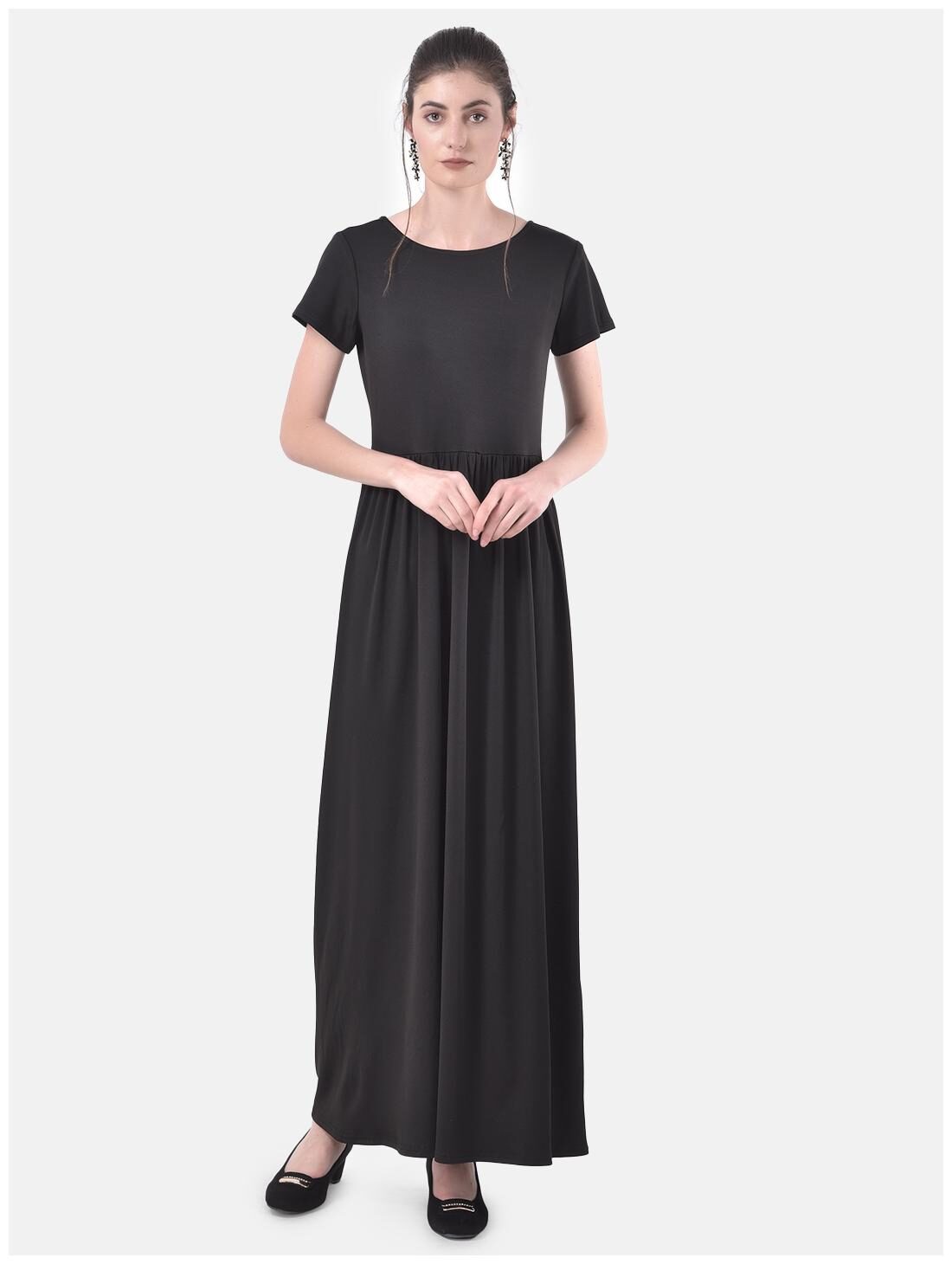 

Eavan Black Solid Flared dress