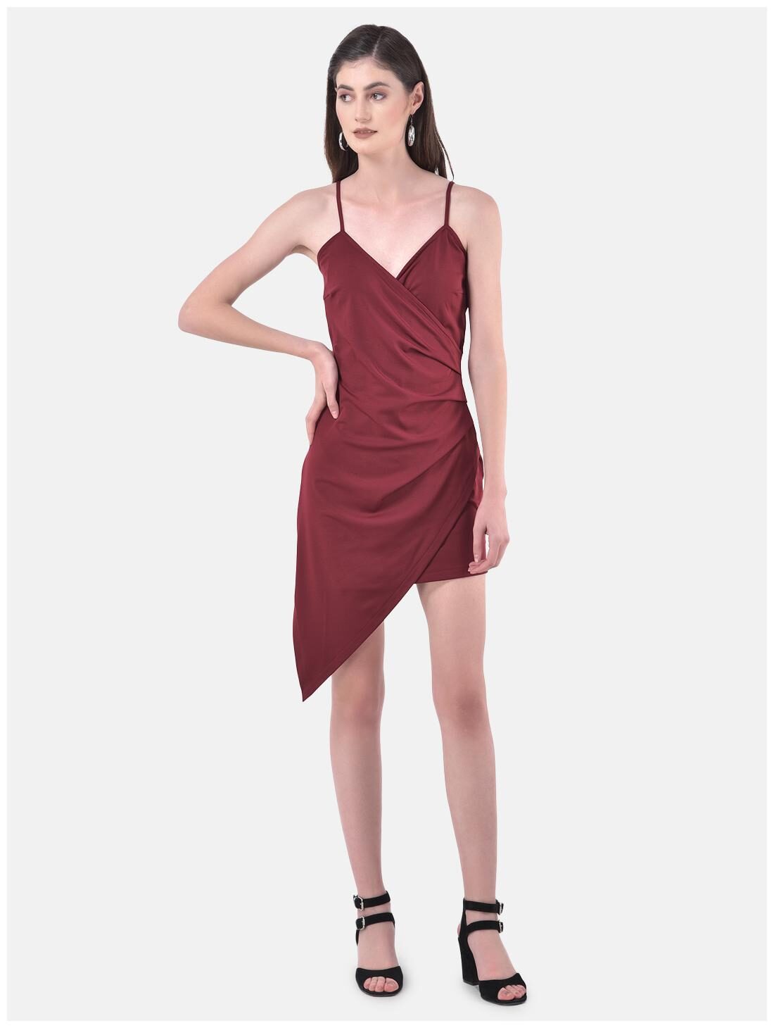 

Eavan Maroon Solid Bodycon dress