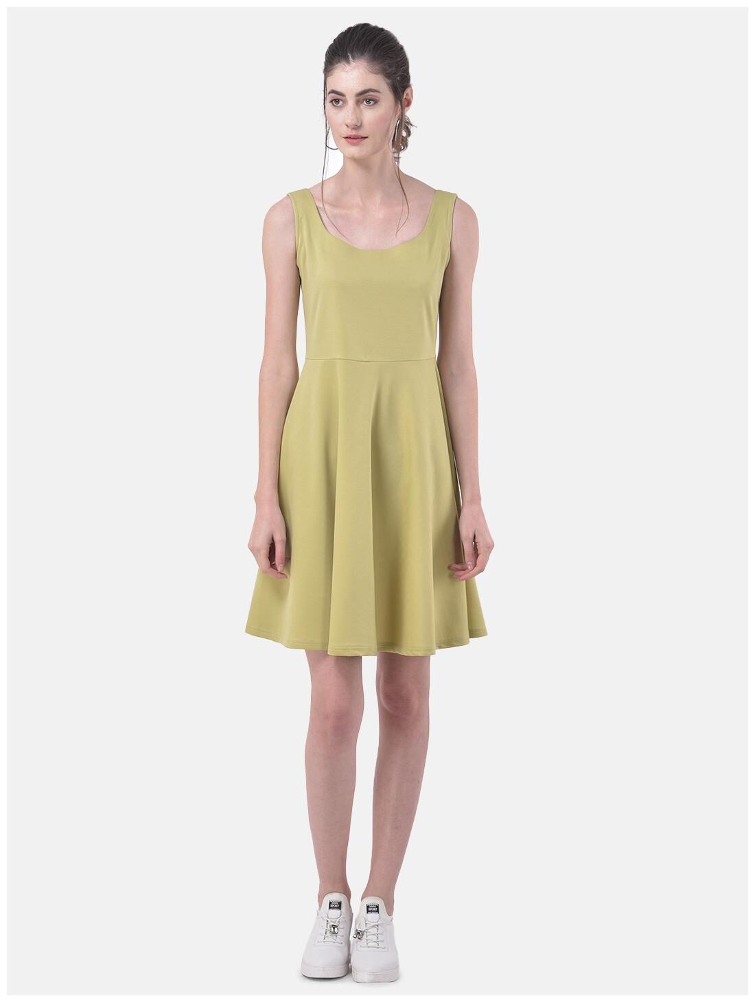 

Eavan Green Solid Fit flare dress