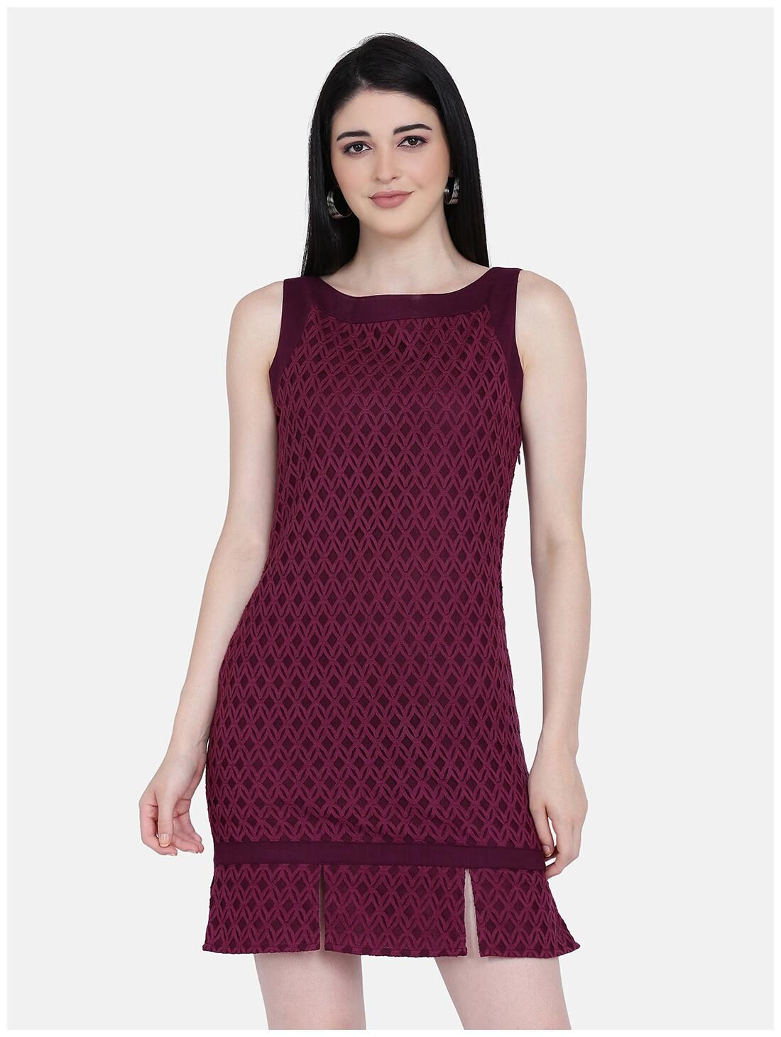

Eavan Purple Self design Sheath dress