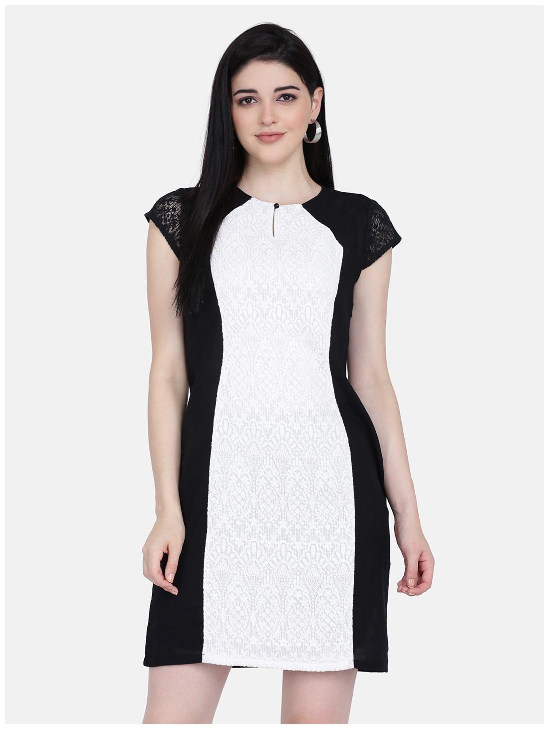 

Eavan Black Self design Sheath dress
