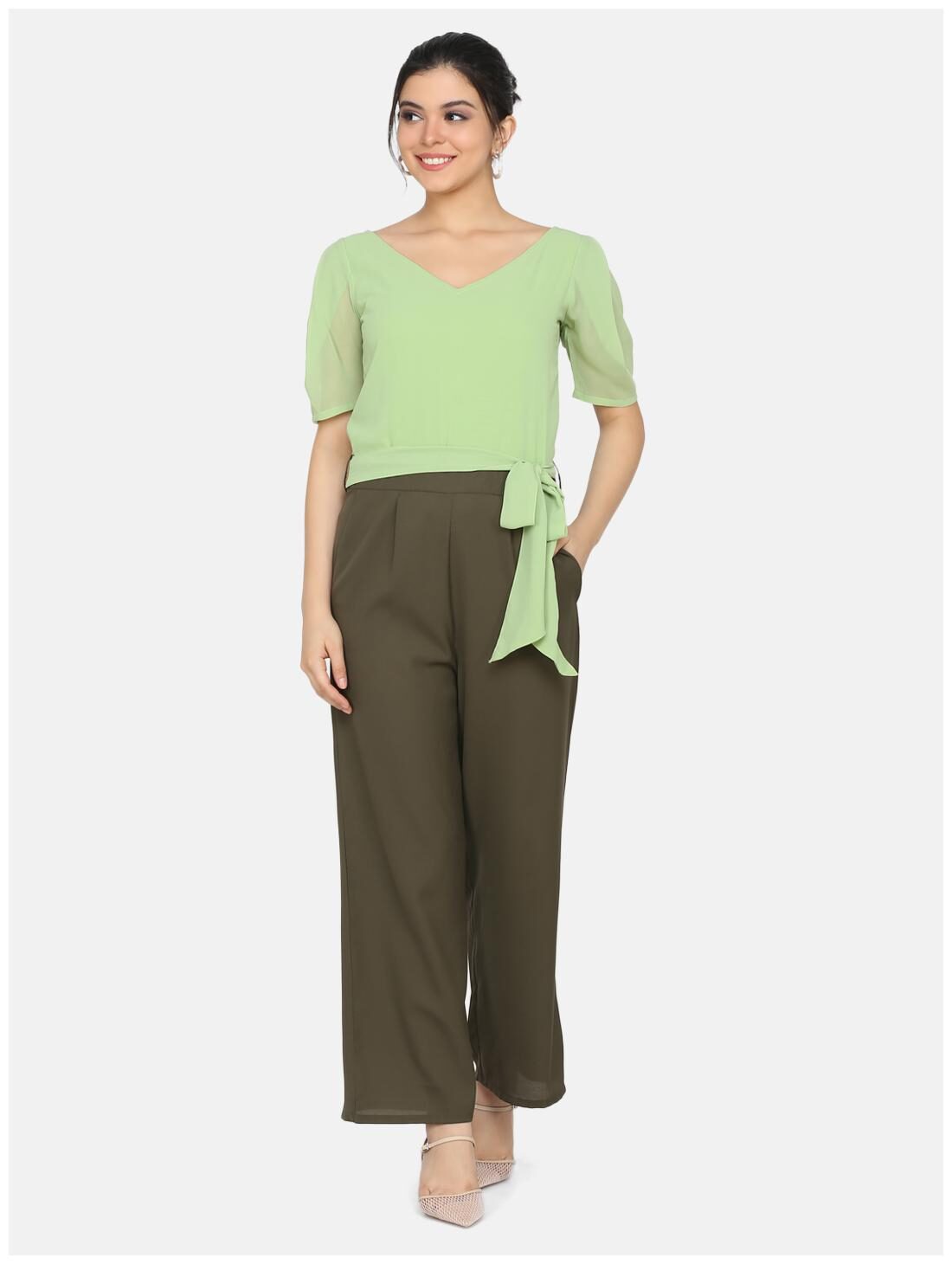 

Eavan Solid Jumpsuit - Green
