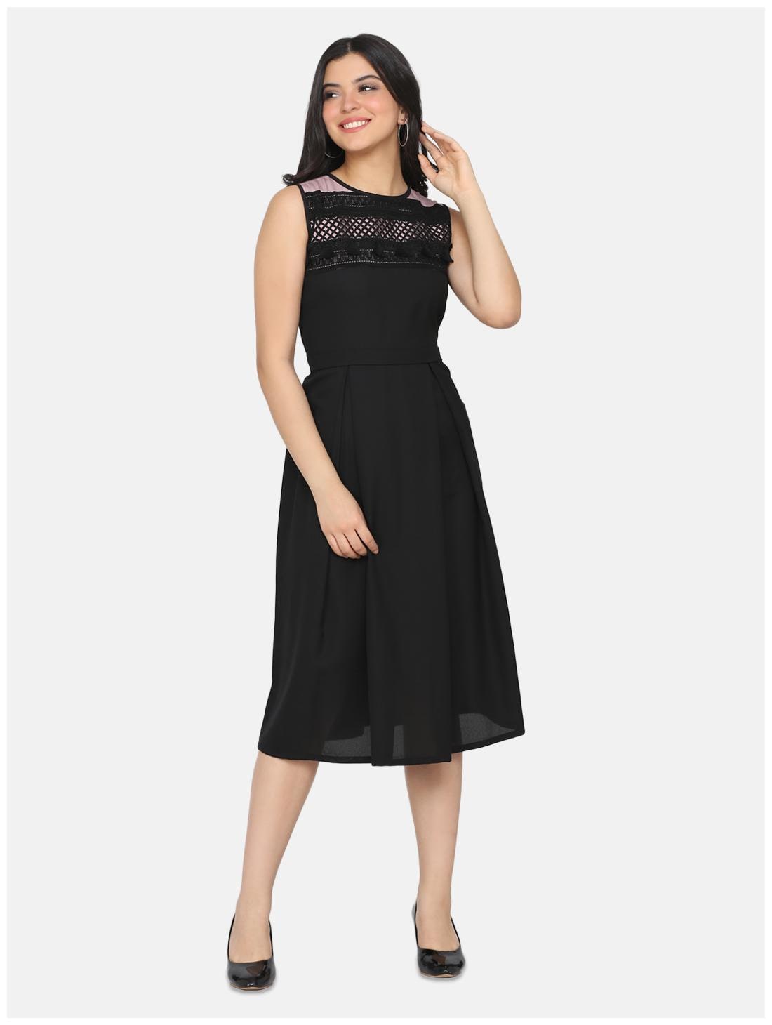 

Eavan Black Embroidered Sheath dress