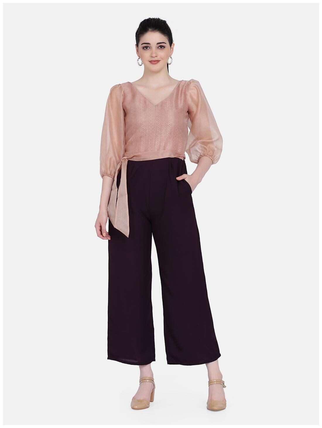 

Eavan Solid Jumpsuit - Beige