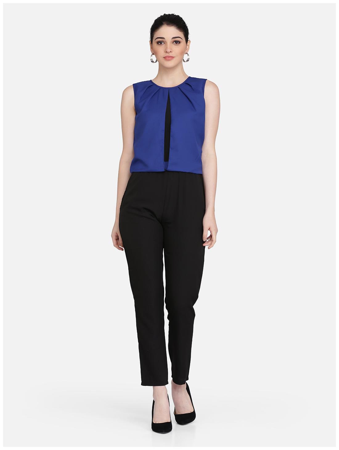 

Eavan Solid Jumpsuit - Blue Black