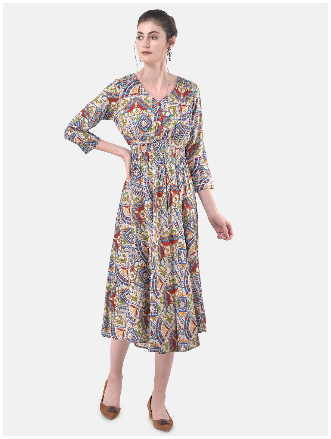 

Eavan Multi Printed Fit flare dress
