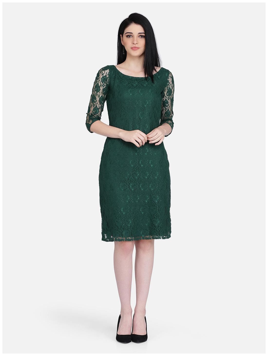 

Eavan Green Self design Sheath dress