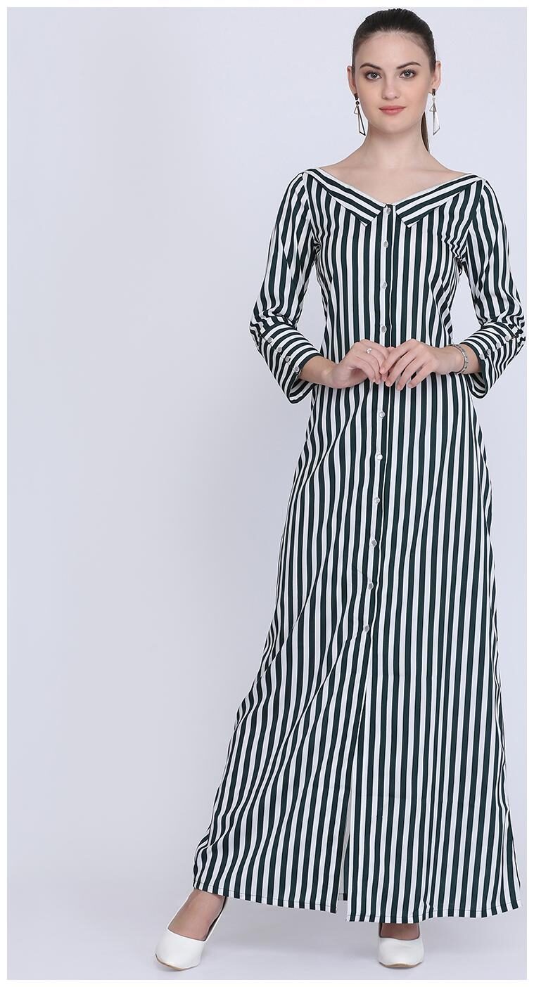 

EAVAN Green Striped Maxi dress