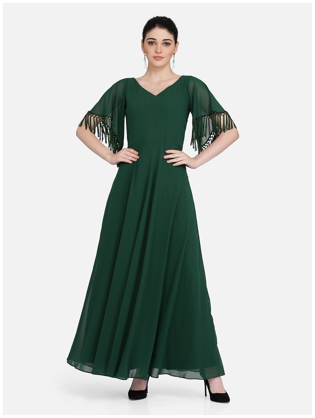

Eavan Green Solid Maxi dress