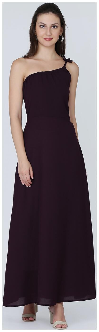 

EAVAN Purple Solid Maxi dress