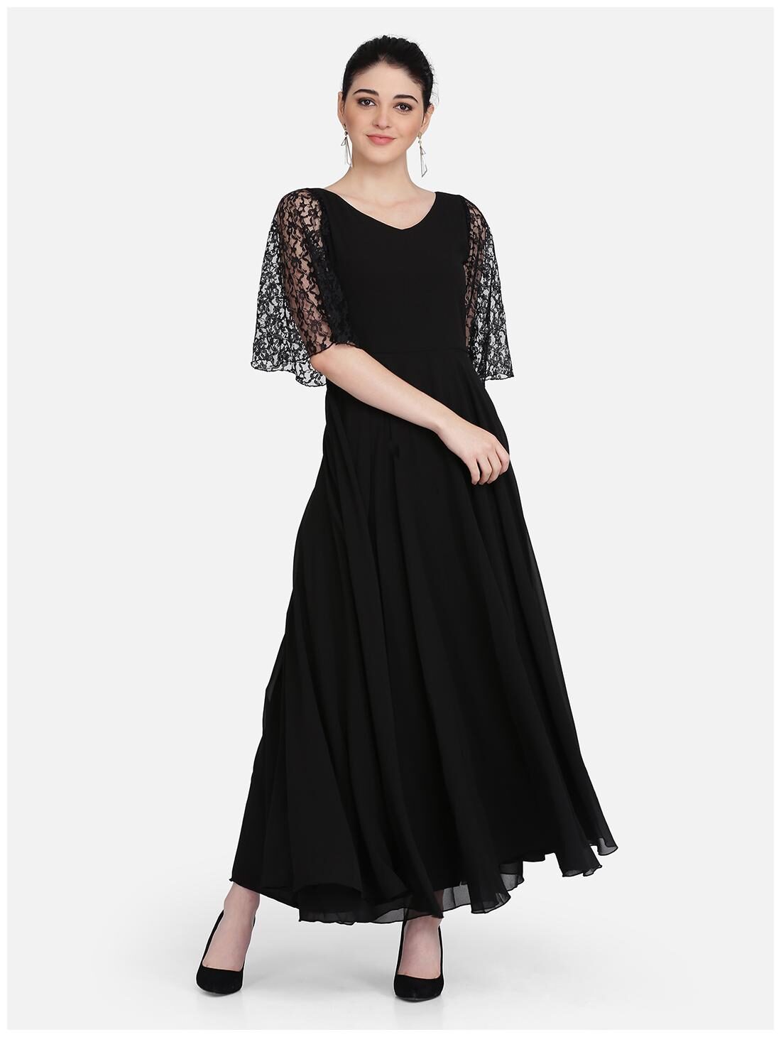 

Eavan Black Solid Maxi dress