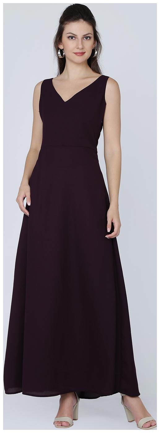

EAVAN Purple Solid Maxi dress