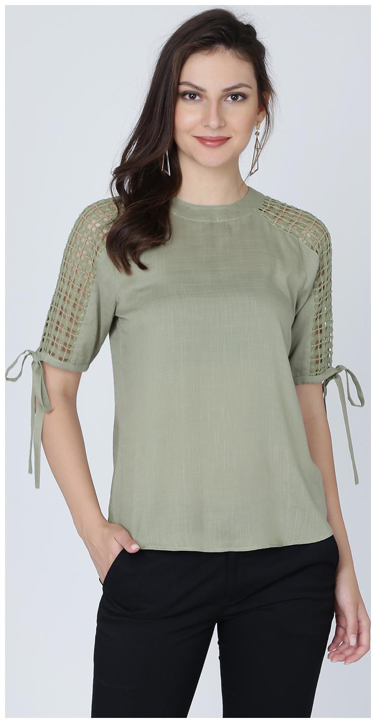 

EAVAN Women Self design Regular top - Green