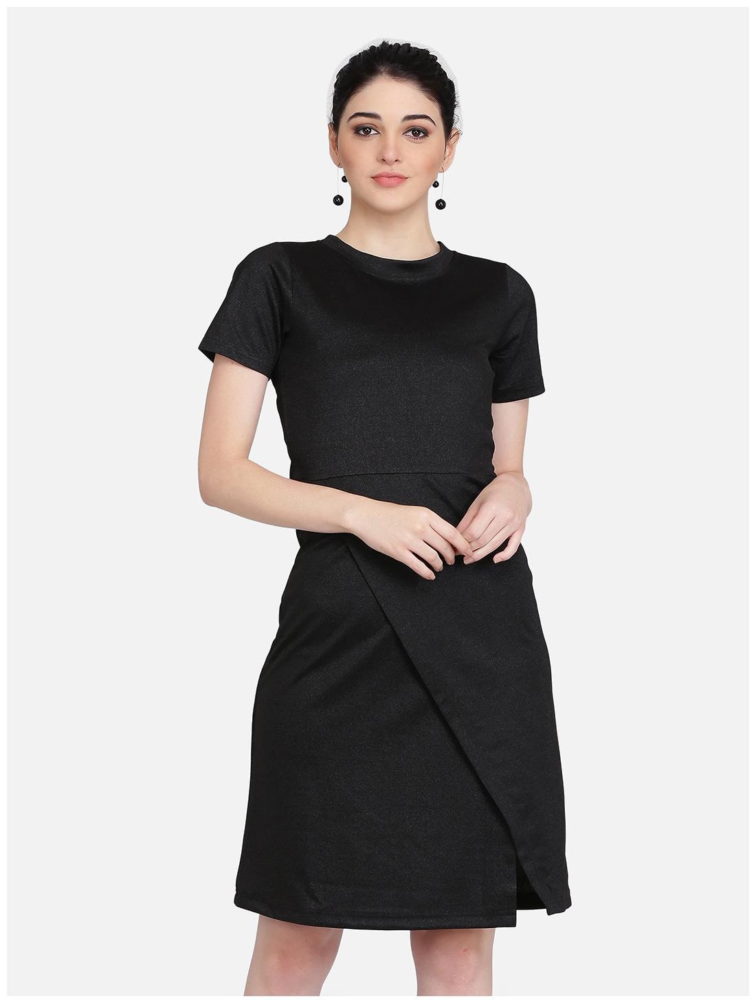 

Eavan Black Solid Bodycon dress