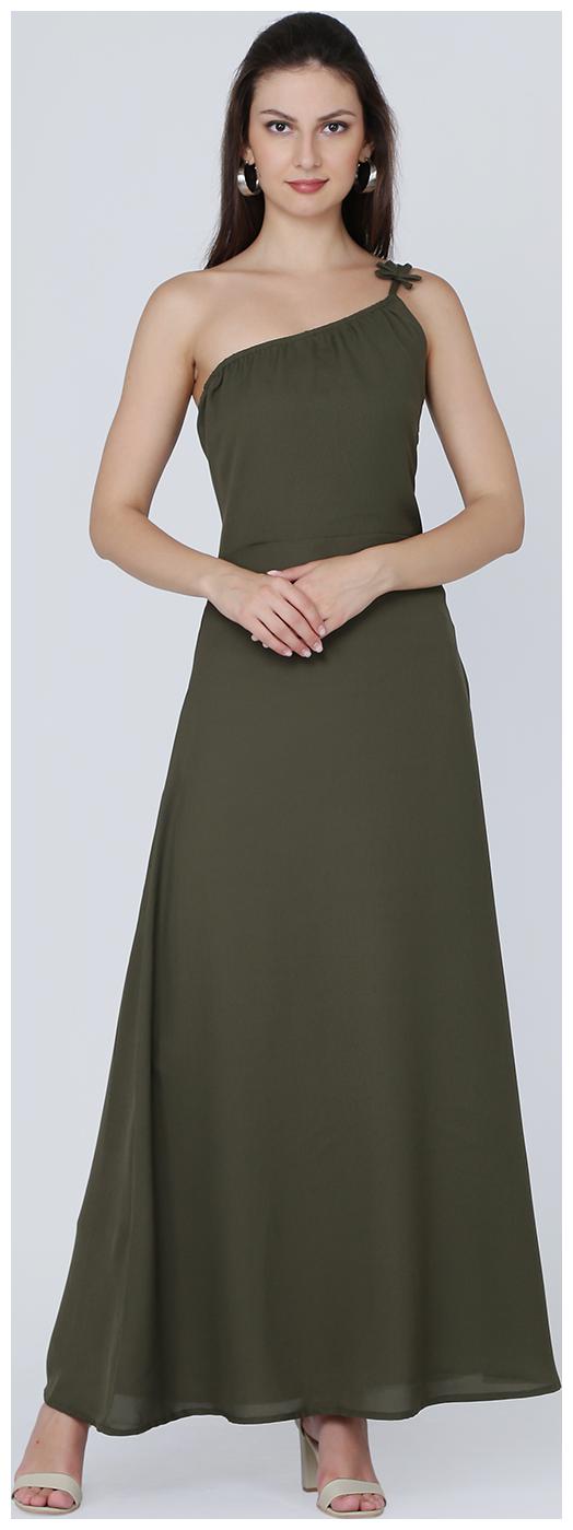

EAVAN Green Solid Maxi dress