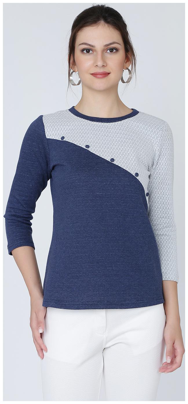 

EAVAN Women Self design Regular top - Blue Grey