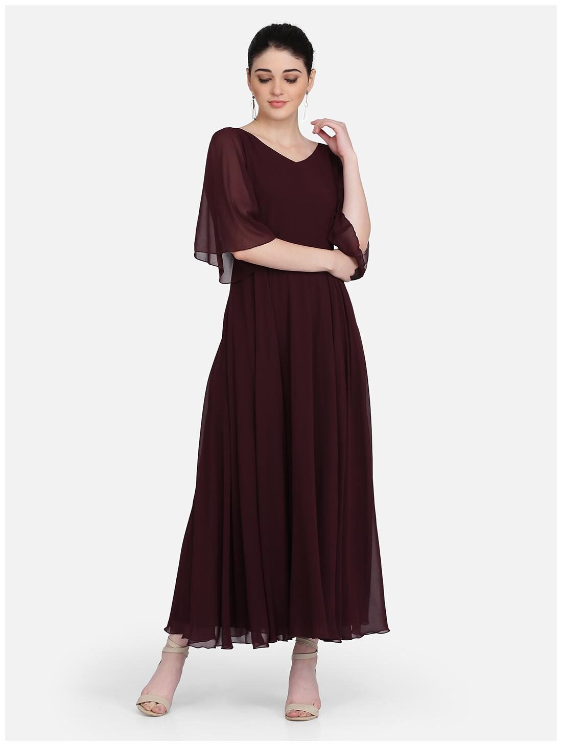 

Eavan Brown Solid Maxi dress