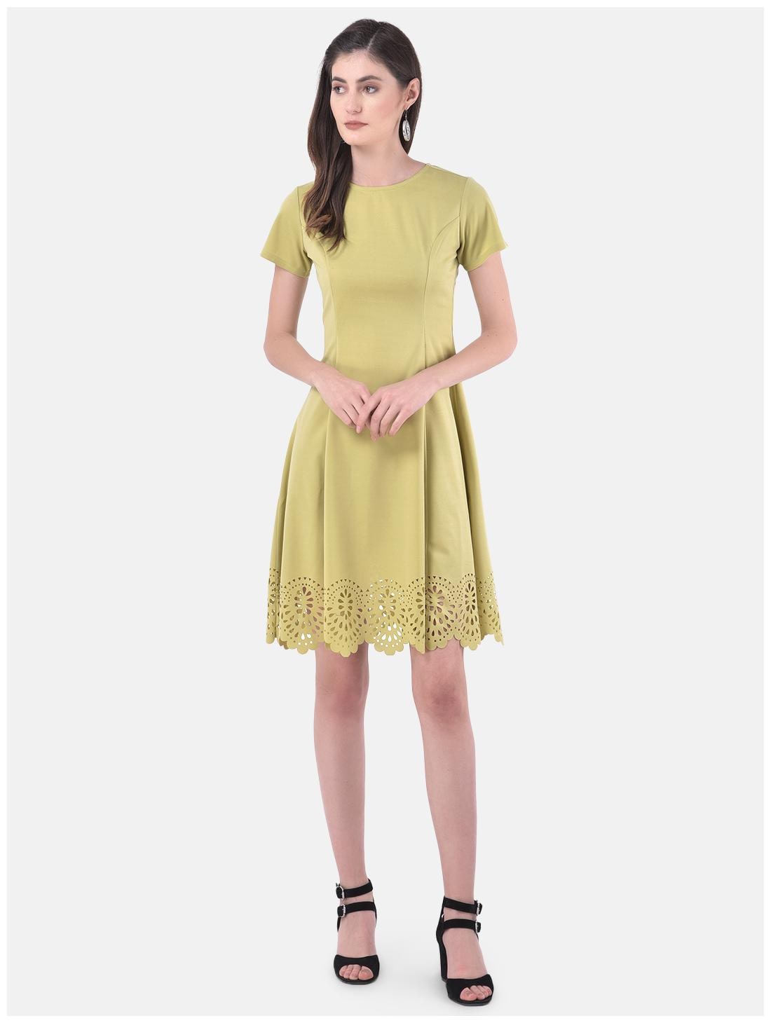 

Eavan Green Solid Fit flare dress