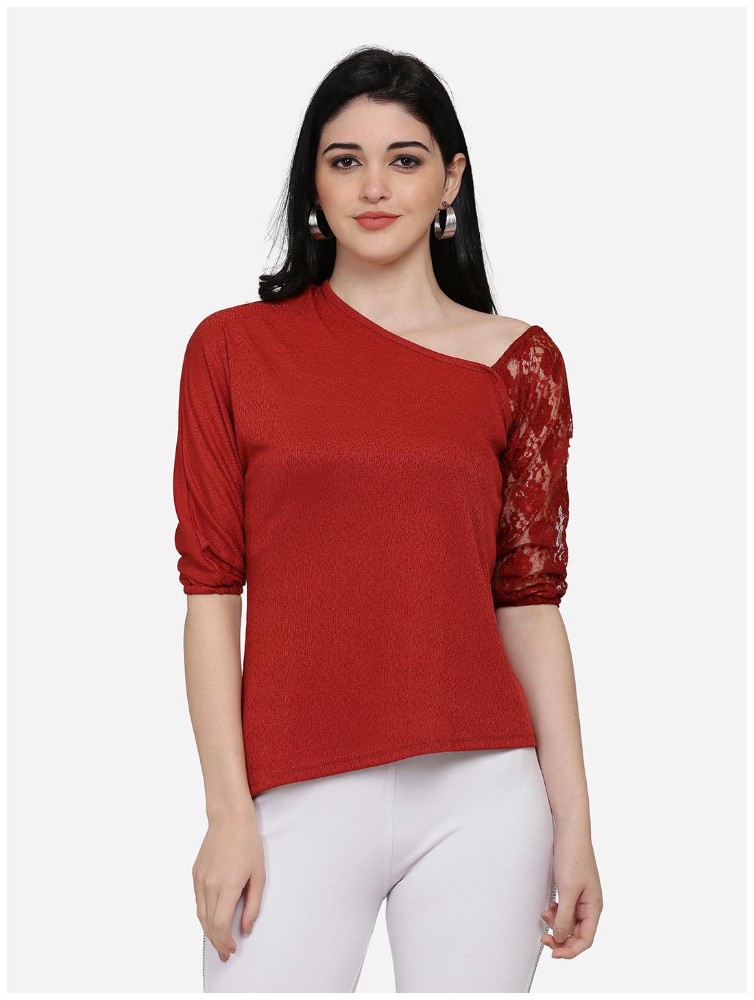 

Eavan Women Solid Regular top - Red