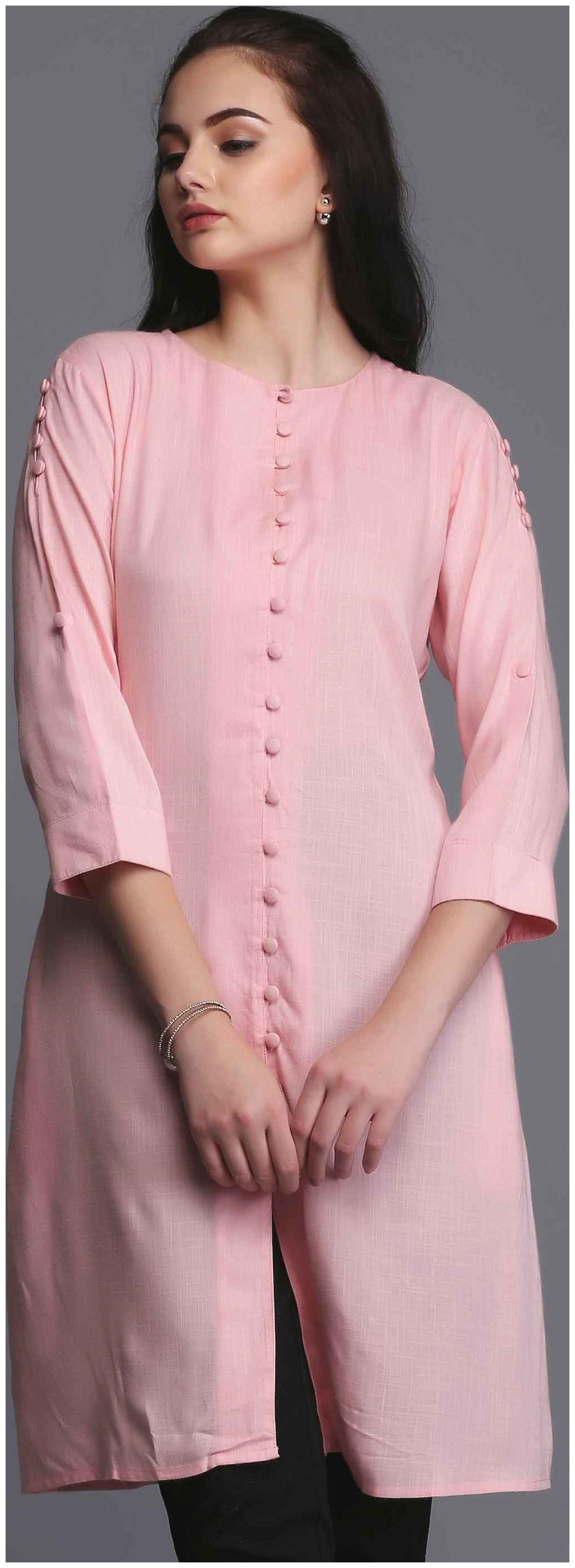 

EAVAN Women Solid Regular tunic - Pink