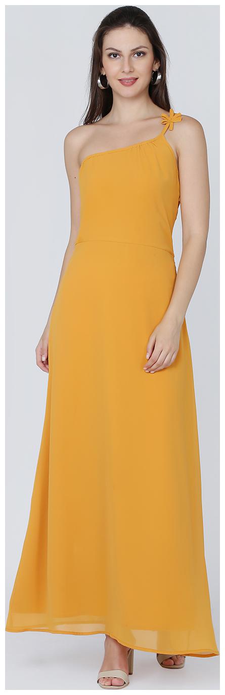 

EAVAN Yellow Solid Maxi dress