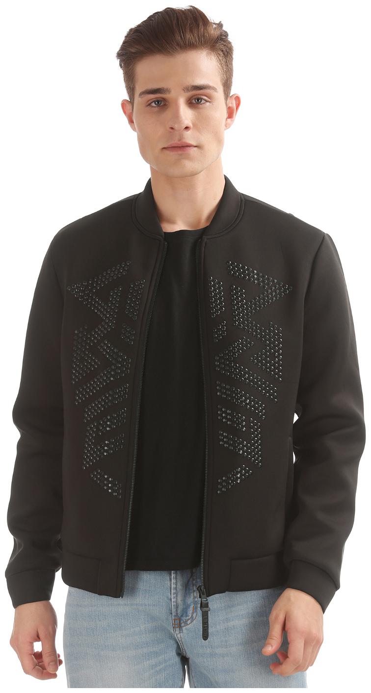 

Ed Hardy Black Polyester Embellished Bomber Jacket