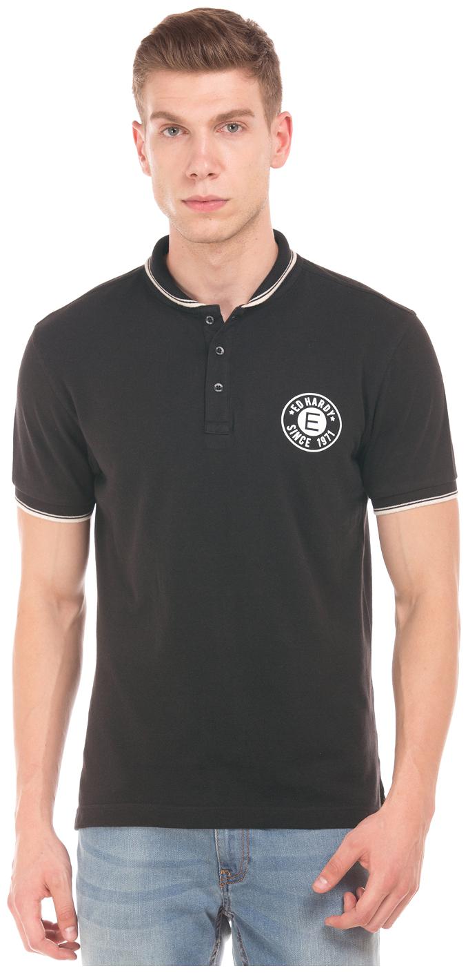 

ED Hardy Men Black Regular fit Cotton Polo collar T-Shirt - Pack Of 1