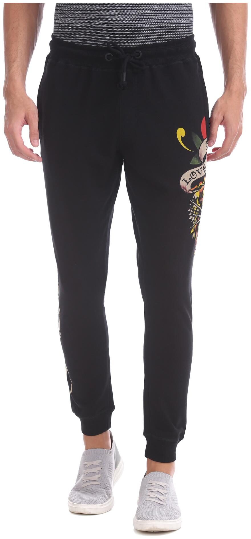 

ED Hardy Men Black Printed Slim fit Joggers