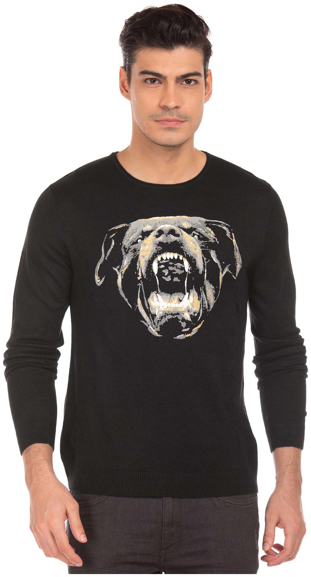 

Ed Hardy Black Acrylic Graphic Print Slim Fit Sweater
