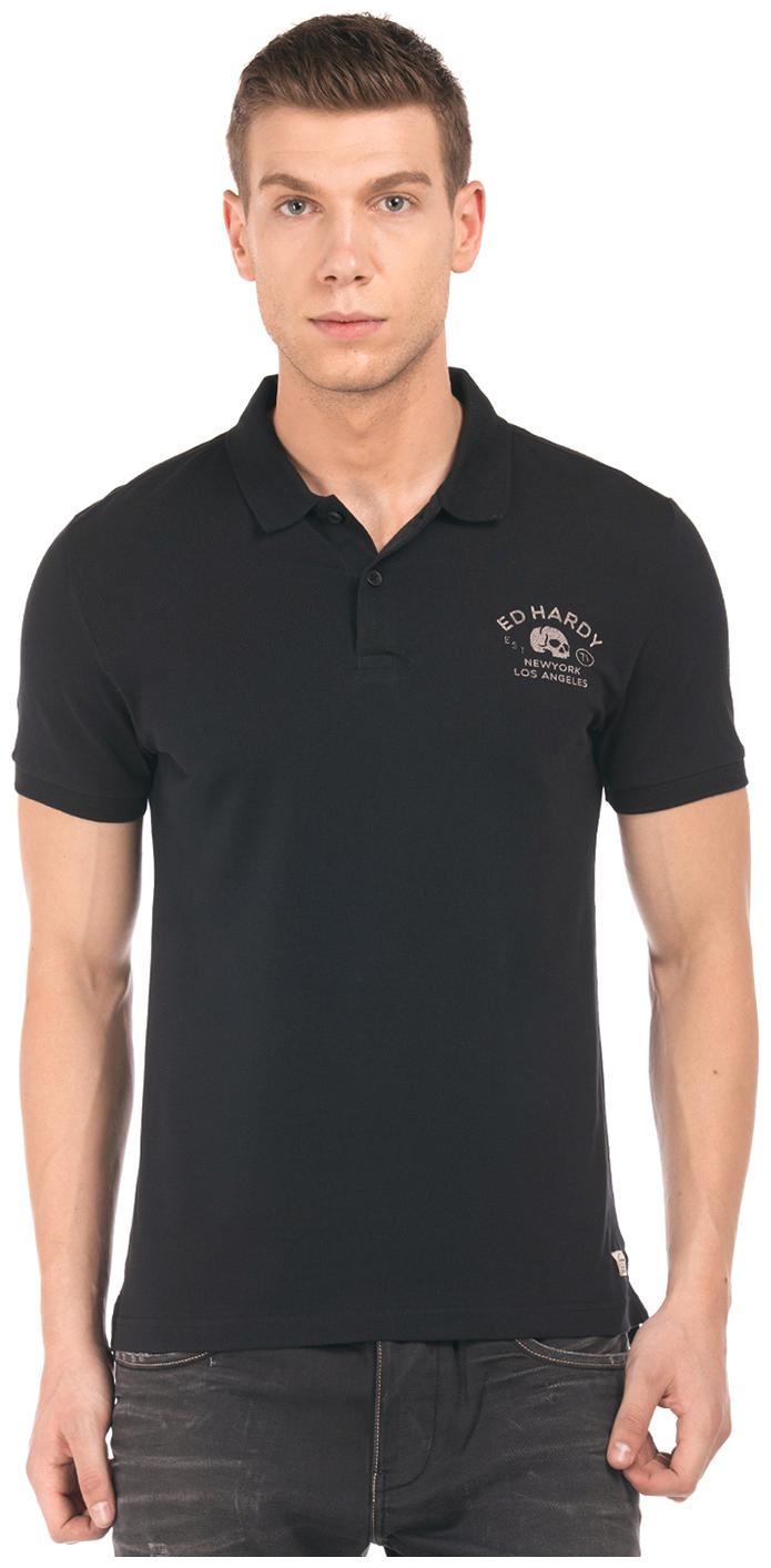 

ED Hardy Men Black Regular fit Cotton Polo collar T-Shirt - Pack Of 1