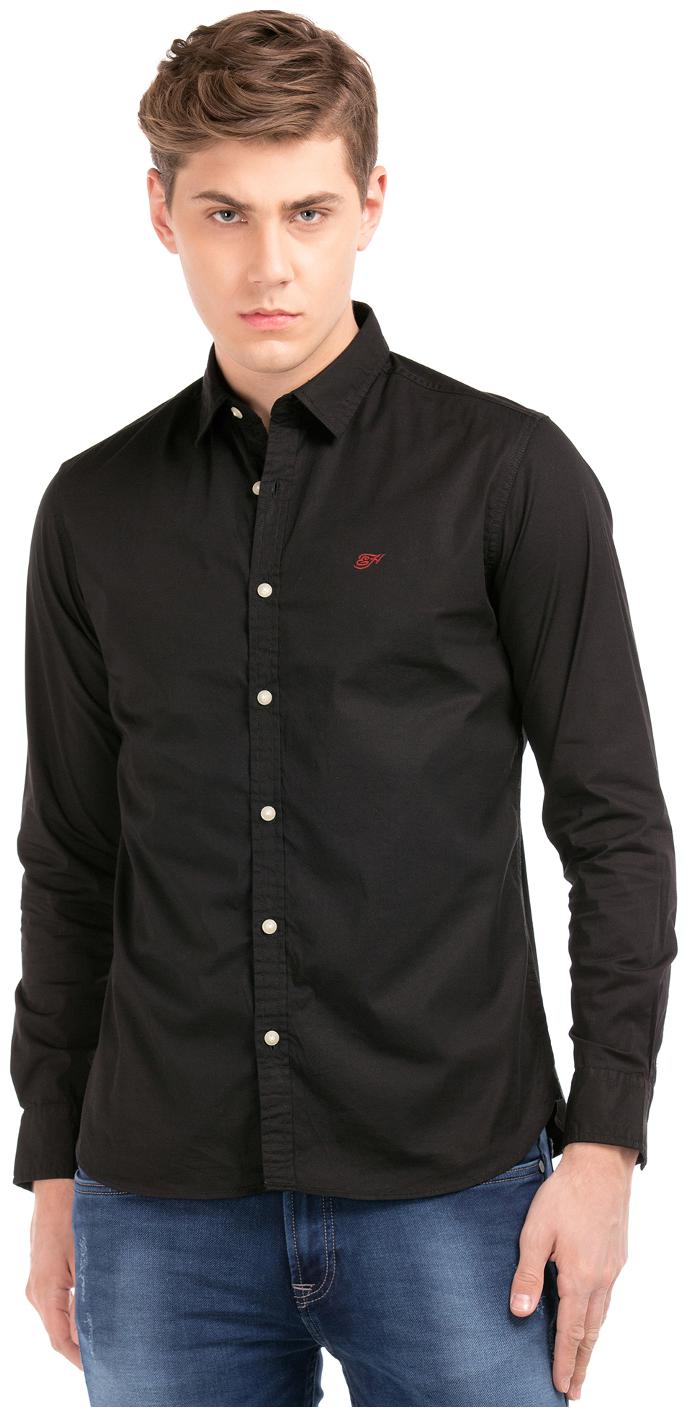 

ED Hardy Men Black Solid Slim Fit Casual Shirt