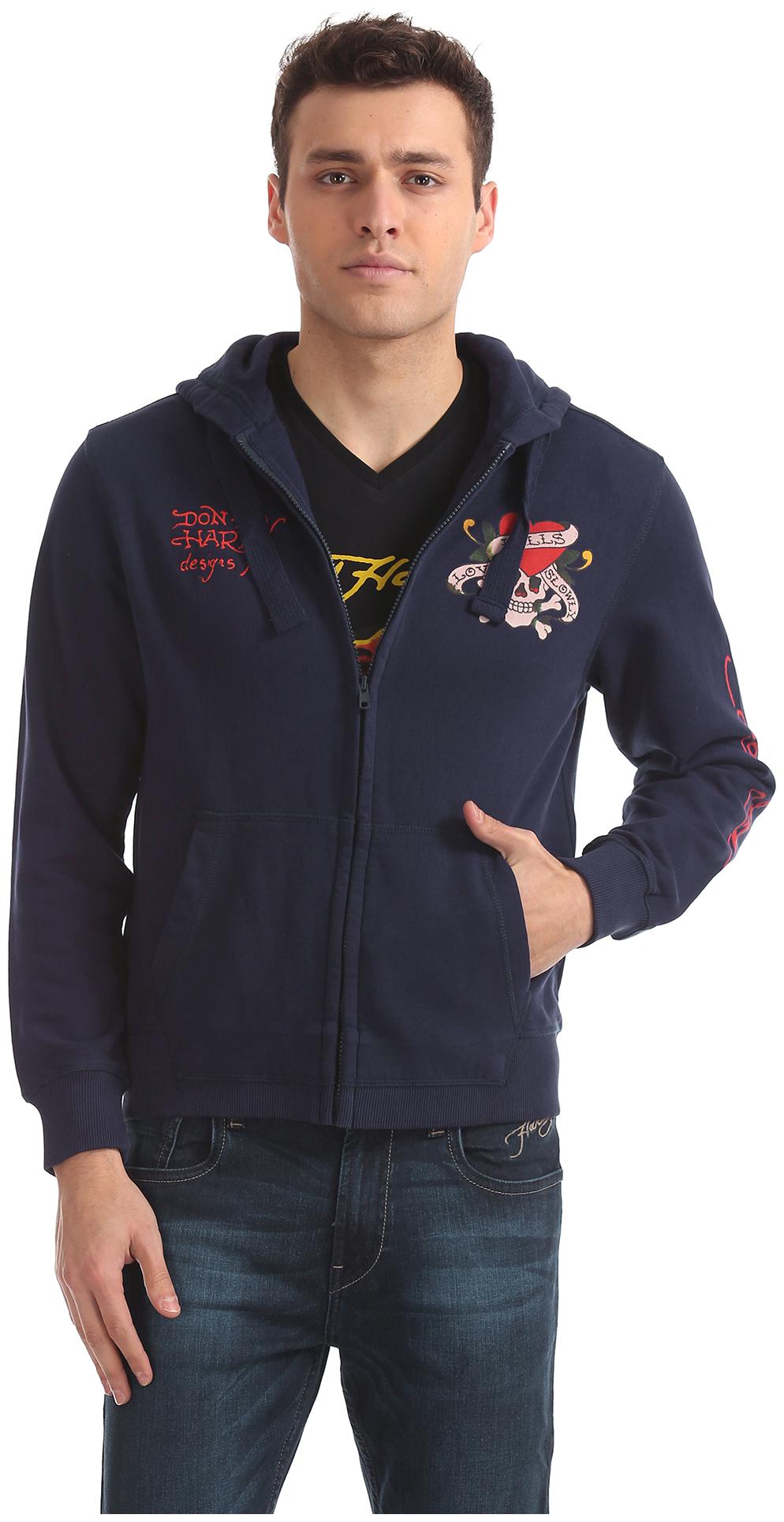 

ED Hardy Men Blue Hooded Sweatshirt