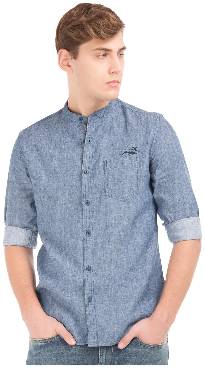 

ED Hardy Men Blue Printed Slim Fit Casual Shirt