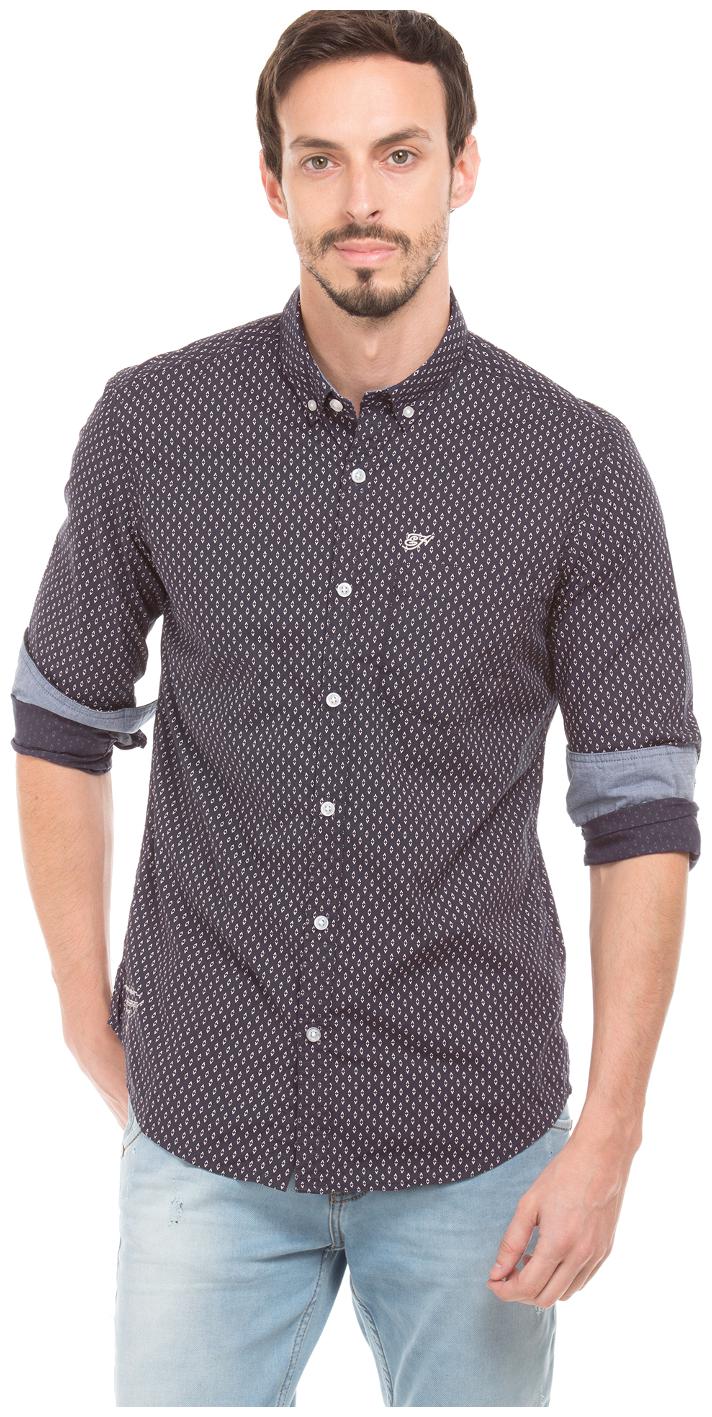 

ED Hardy Men Blue Printed Slim Fit Casual Shirt