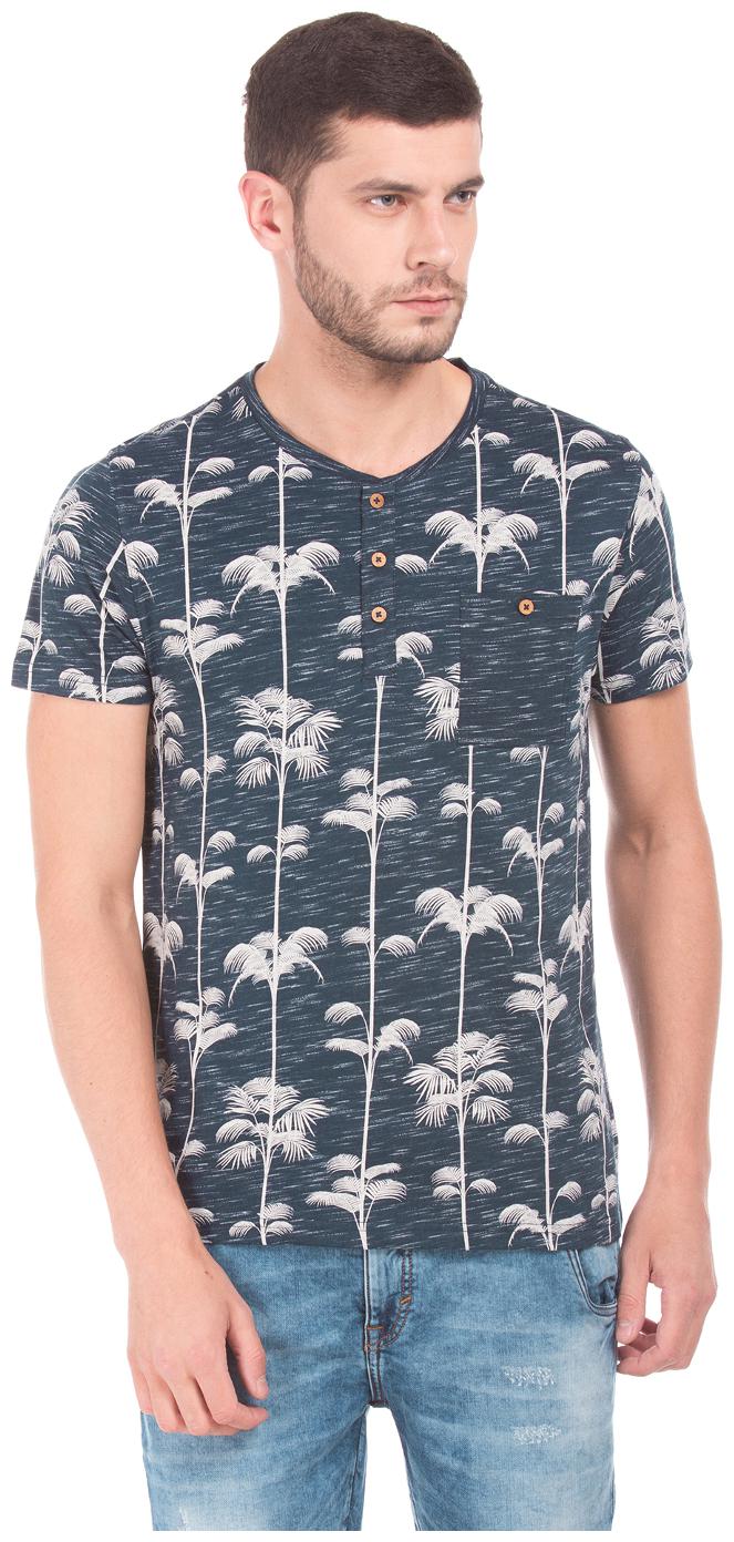 

ED Hardy Men Blue Regular fit Cotton Henley neck T-Shirt - Pack Of 1