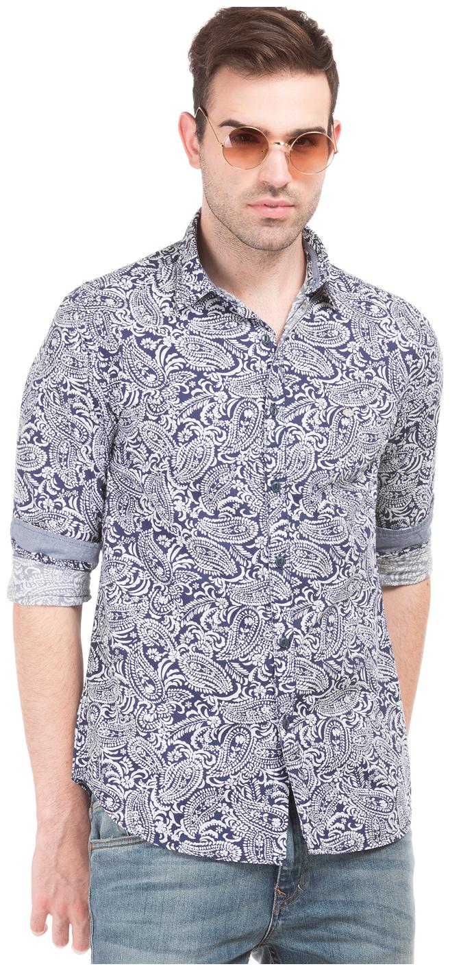 

ED Hardy Men Blue Printed Slim Fit Casual Shirt
