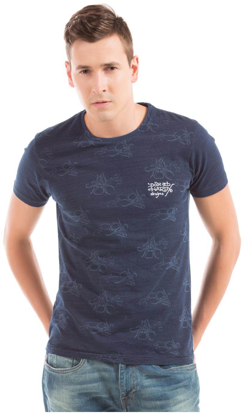 

ED Hardy Men Blue Regular fit Cotton Round neck T-Shirt - Pack Of 1