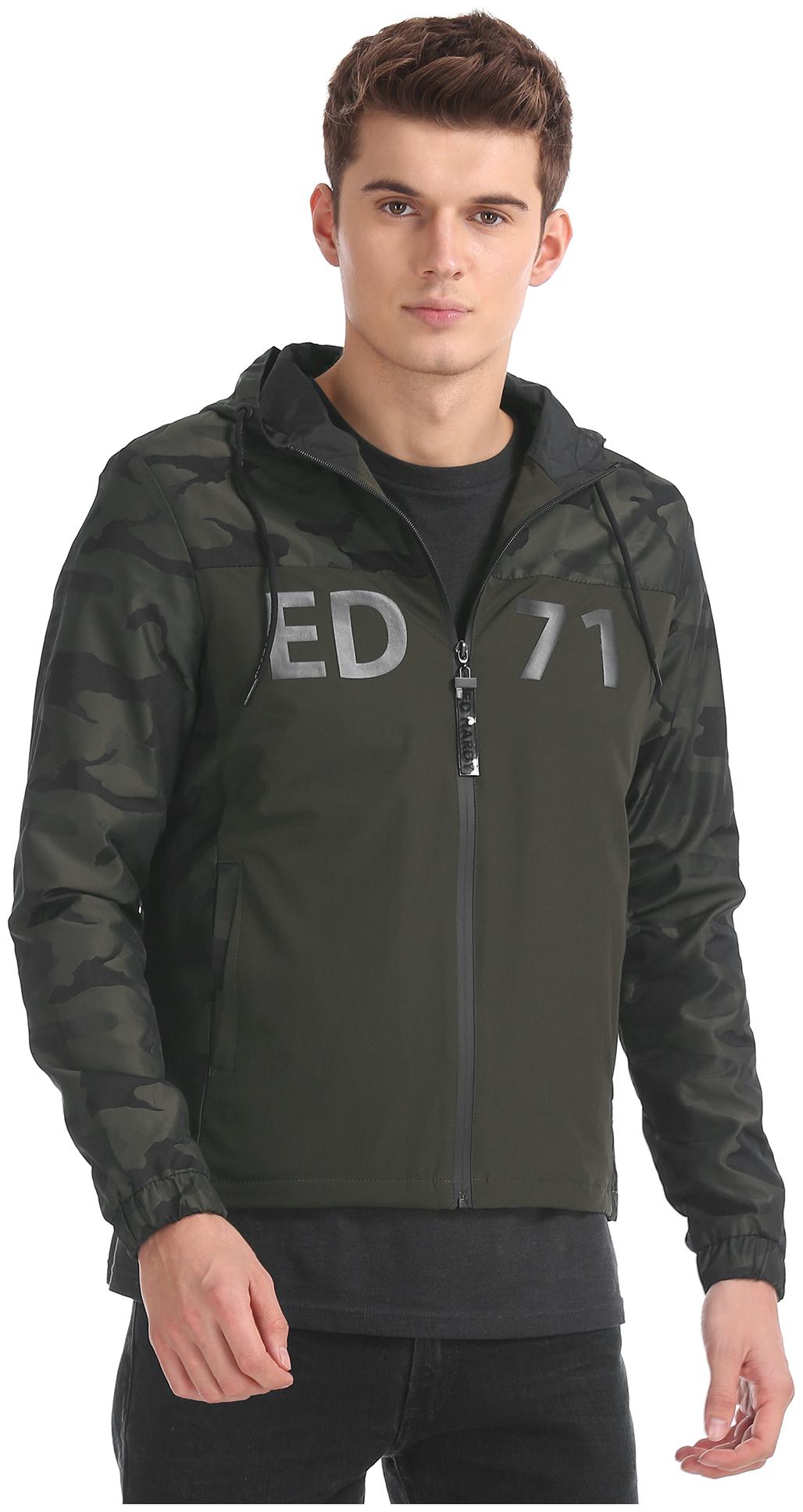 

ED Hardy Men Green Printed Bomber jacket