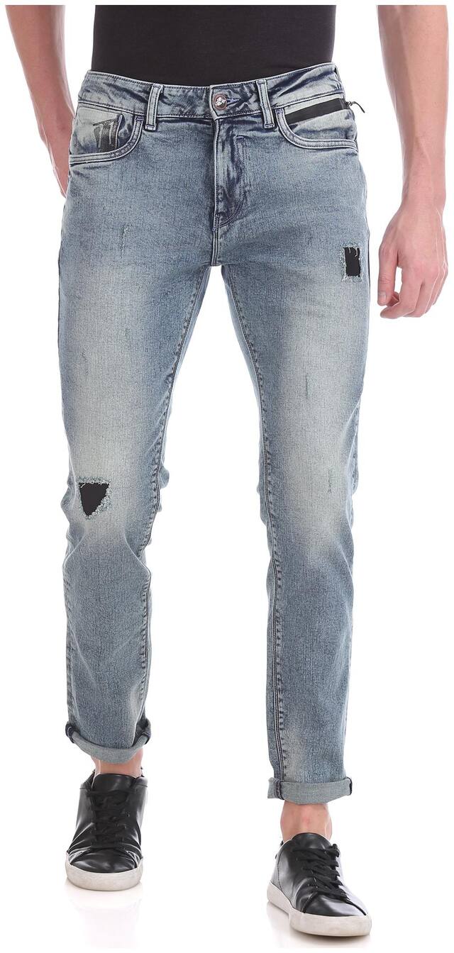 ED Hardy Men Blue Skinny Fit Jeans